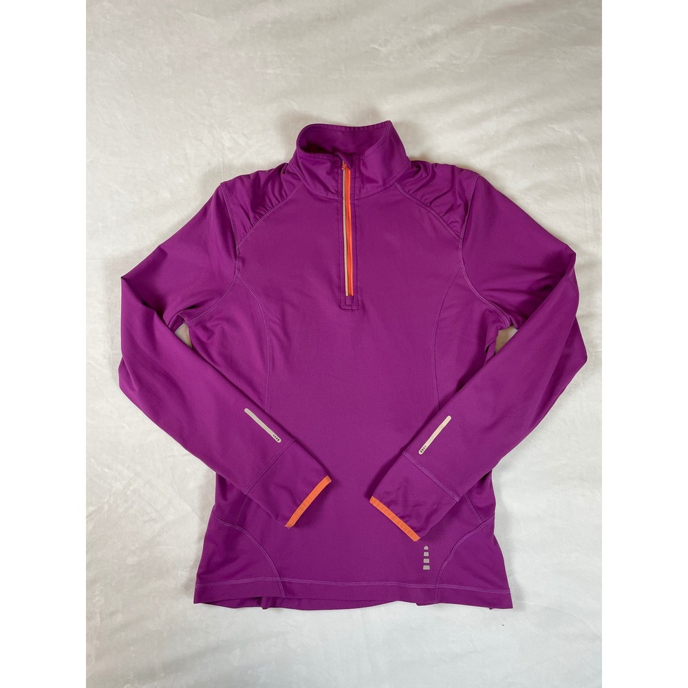 Lands‎ End Purple 1/4 Zip Pullover Performance Athletic Jacket Reflective Small